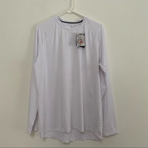 Baleaf Men’s Fitted Layering Long Sleeve Tee White L New